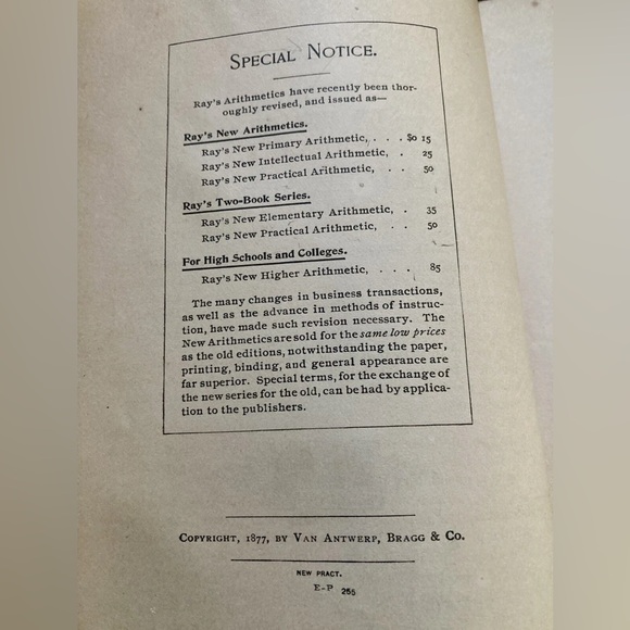 Antique Ray’s Rudiments of Arithmetic book. Over 150 years old!! Amazing! - Picture 7 of 13